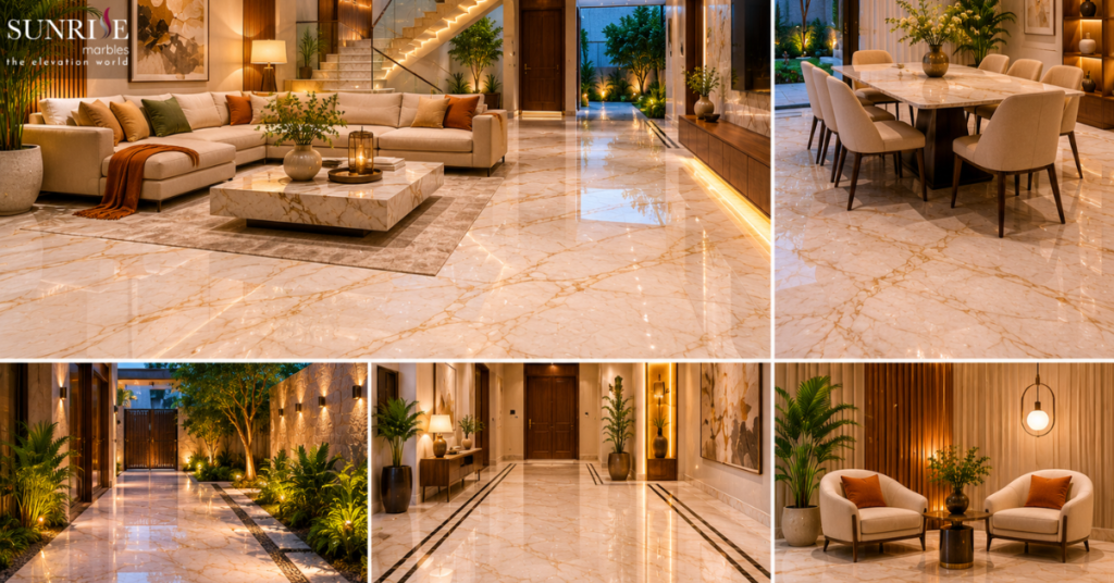 Marble flooring design for luxury modern homes