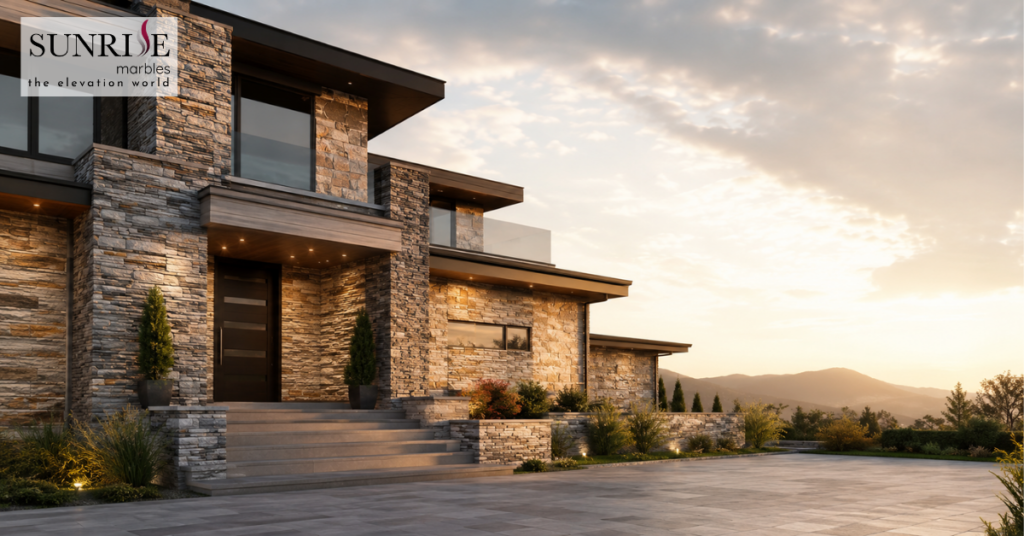 Exterior wall cladding in Hyderabad with premium natural stone for modern homes and commercial buildings