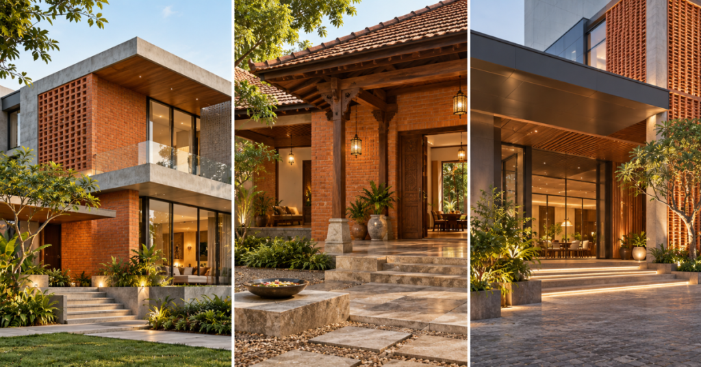 Terracotta bricks used in contemporary, traditional and commercial architectural styles
